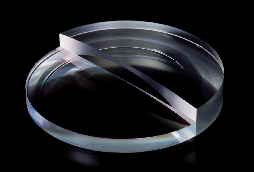 Cross-section of a Tokai 1.76 optical lens blank