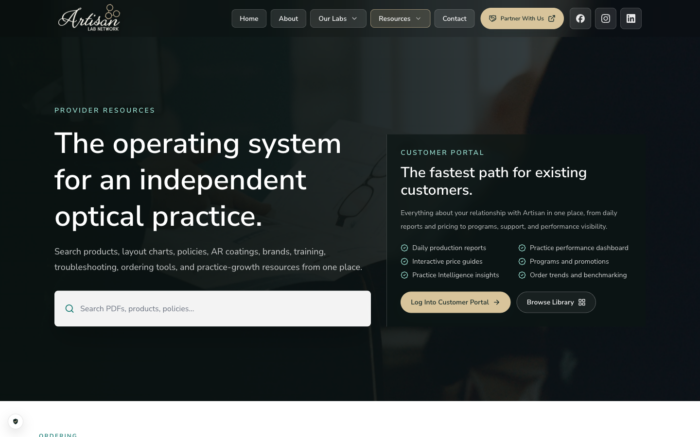 The new Artisan Lab Network Provider Resources website